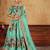 Tourquise Print Embroidered & Stone Work Silk Blend Semi Stitched Lehenga Set