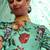 Tourquise Print Embroidered & Stone Work Silk Blend Semi Stitched Lehenga Set