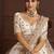 Cream Designer Embroidery With Hand Work Silk Blend Semi Stitched Lehenga Set