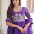 Purple Multi Thread Embroidery Zari Sequins-Work Blended Cotton Semi Stitched Lehenga Set