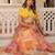 Yellow Rich Digital Printed With Foil Embroidery Work Blended Cotton Semi Stitched Lehenga Set