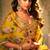 Yellow Embroidered Sequins & Print Organza Semi Stitched Lehenga Set