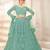 Green Embriodery And Stone Net Semi Stitched Lehenga Set