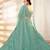 Green Embriodery And Stone Net Semi Stitched Lehenga Set