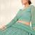Green Embriodery And Stone Net Semi Stitched Lehenga Set