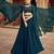 Teal Green Hend Work Georgette Semi Stitched Lehenga Set