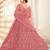 Pink Embriodery And Stone Net Semi Stitched Lehenga Set
