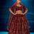 Maroon Embroidered Sequins & Print Organza Semi Stitched Lehenga Set