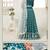 Teal Blue Embroidered & Sequins Net Semi Stitched Lehenga Set