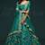 Teal Green Thread Embroidered & Sequins Silk Blend Semi Stitched Lehenga Set
