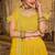 Yellow Embroidered & Sequins Georgette Semi Stitched Lehenga Set