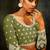Green Embroidered & Sequins Net Semi Stitched Lehenga Set