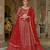 Red Embroidered & Sequins Georgette Semi Stitched Lehenga Set