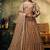 Beige Embroidered & Sequins Satin Semi Stitched Lehenga Set