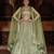 Olive Green Embroidered & Sequins Net Semi Stitched Lehenga Set