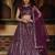 Purple Embroidered & Sequins Net Semi Stitched Lehenga Set