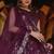 Purple Embroidered & Sequins Net Semi Stitched Lehenga Set