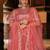 Peach Embroidered & Sequins Net Semi Stitched Lehenga Set