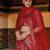 Red Embroidered & Sequins Net Semi Stitched Lehenga Set