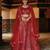 Red Embroidered & Sequins Net Semi Stitched Lehenga Set