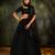 Blue Sequins Georgette Semi Stitched Lehenga Set