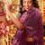 Wine Embroidered & Sequins Satin Semi Stitched Lehenga Set