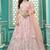 Pink Embroidery & Gotta Pati Georgette Semi Stitched Lehenga Set
