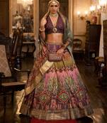 Multi Sparkle & Mirror Silk Blend Semi Stitched Lehenga Set