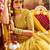 Mustard Embroidered & Sequins Georgette Semi Stitched Lehenga Set