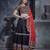 Black Embroidered Sequins & Plastic Mirror Silk Blend Semi Stitched Lehenga Set