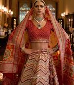 Multi Mirror Silk Blend Semi Stitched Lehenga Set