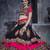 Pink & Black Embroidered Sequins & Plastic Mirror Silk Blend Semi Stitched Lehenga Set