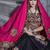 Black Embroidered Sequins & Plastic Mirror Silk Blend Semi Stitched Lehenga Set