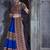 Blue Embroidered Sequins & Plastic Mirror Silk Blend Semi Stitched Lehenga Set