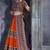 Orange Embroidered Sequins & Plastic Mirror Silk Blend Semi Stitched Lehenga Set