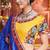 Yellow Embroidered & Plastic Mirror Silk Blend Semi Stitched Lehenga Set