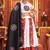 Off White Embroidered & Plastic Mirror Silk Blend Semi Stitched Lehenga Set