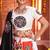 Off White Embroidered & Plastic Mirror Silk Blend Semi Stitched Lehenga Set