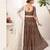 Brown Embroidered & Sequins Georgette Semi Stitched Lehenga Set