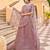 Mauve Embroidered & Sequins Net Semi Stitched Lehenga Set