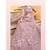 Mauve Embroidered & Sequins Net Semi Stitched Lehenga Set
