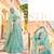 Green Embroidered & Sequins Net Semi Stitched Lehenga Set