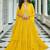 Mustard Embroidered & Sequins Georgette Semi Stitched Lehenga Set