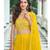 Mustard Embroidered & Sequins Georgette Semi Stitched Lehenga Set