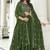 Olive Green Embroidered & Sequins Georgette Semi Stitched Lehenga Set