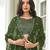Olive Green Embroidered & Sequins Georgette Semi Stitched Lehenga Set