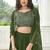 Olive Green Embroidered & Sequins Georgette Semi Stitched Lehenga Set