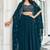 Blue Embroidered & Sequins Georgette Semi Stitched Lehenga Set