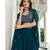 Blue Embroidered & Sequins Georgette Semi Stitched Lehenga Set
