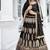 Black Embroidery Thread & Sequins Georgette Semi Stitched Lehenga Set